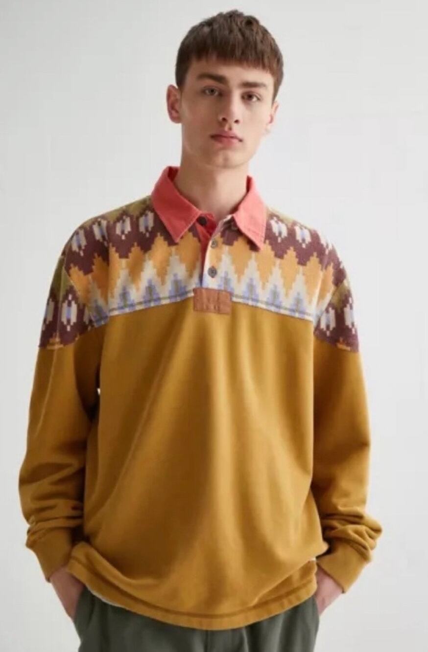 Urban Outfitters BDG Heavyweight Southwestern Pattern Rugby Sweatshirt-Size M - Picture 1 of 8